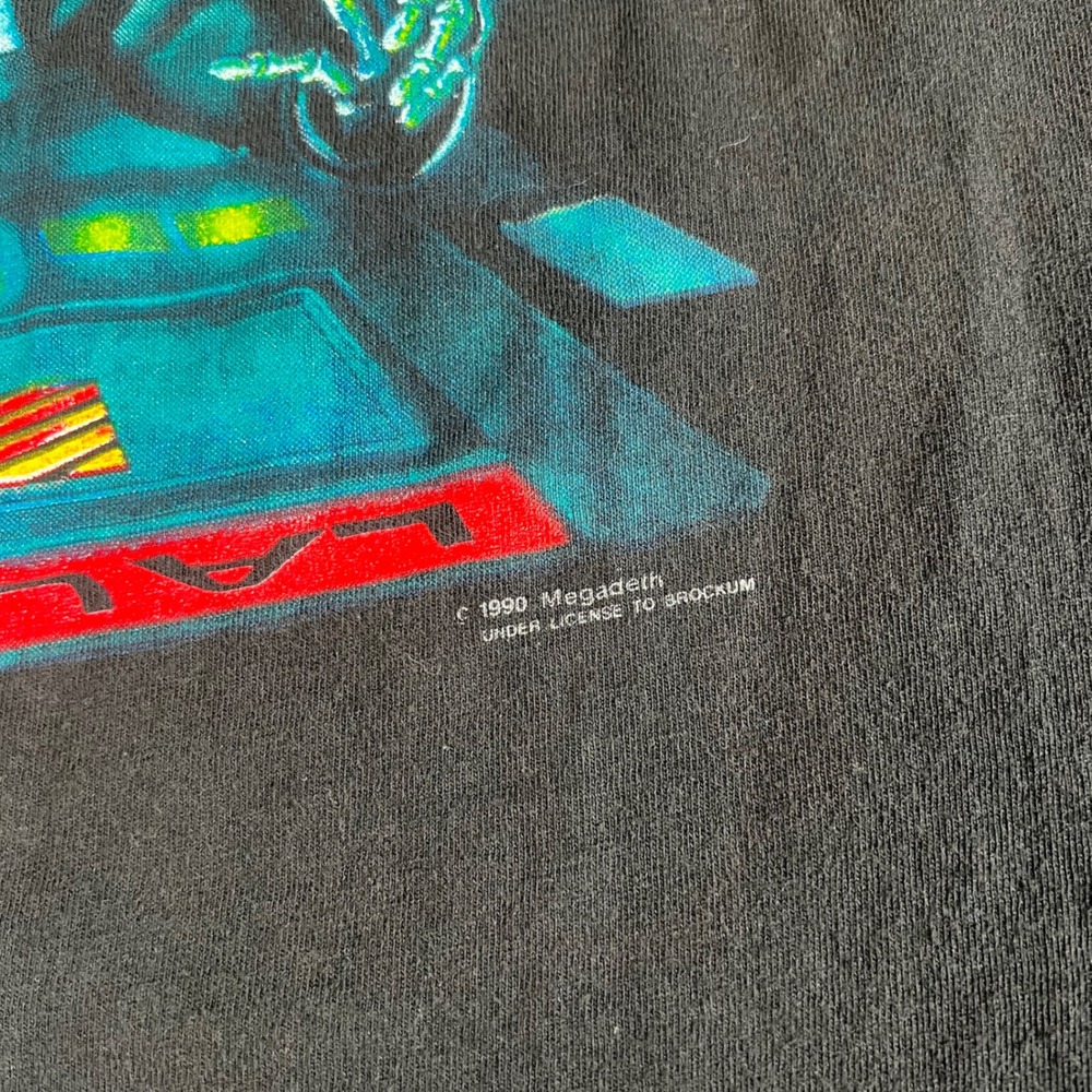 Vintage 1990 Megadeth Launch Rust in Peace Tour T-Shirt Brockum USA XL Black - Picture 3 of 8